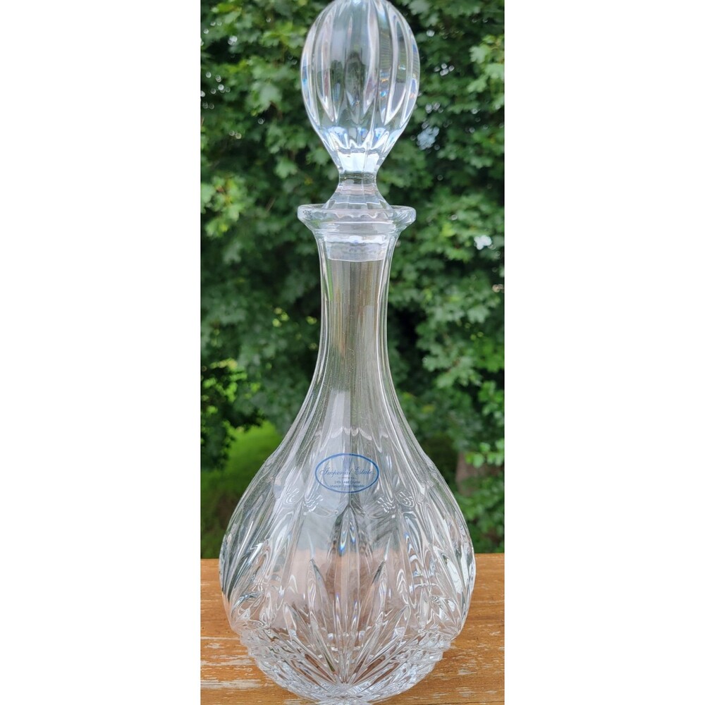 Imperial Estate 24% Lead Crystal Decanter w/ Stopper NEW Barware Whiskey Holiday
